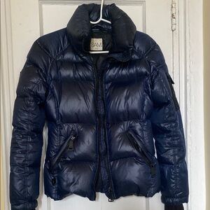 SAM Blue Puffer Jacket with Quilted Design